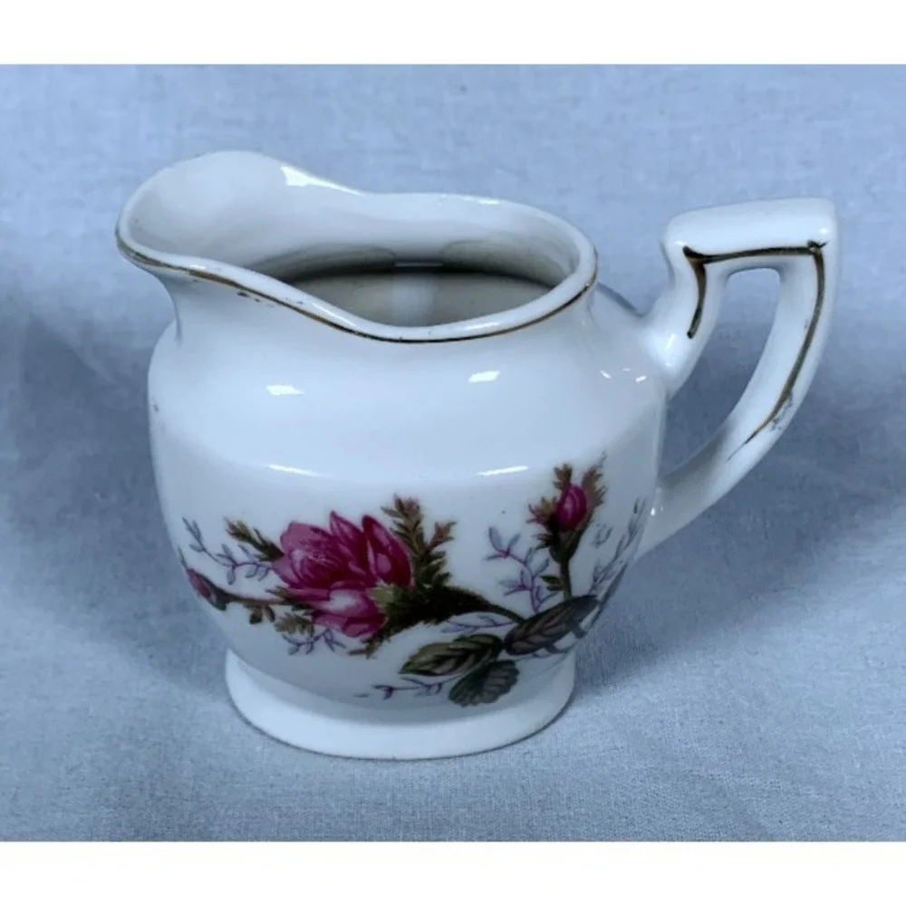 15 Pc Mini Porcelain Moss Rose Dish Set Hand Painted Gold Trim Japan